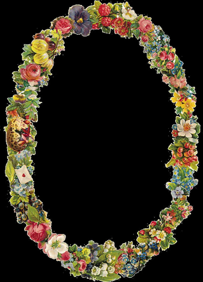 Zibi Vintage Scrap Victorian Frame, Vintage Frames, - Death Frames With Flowers