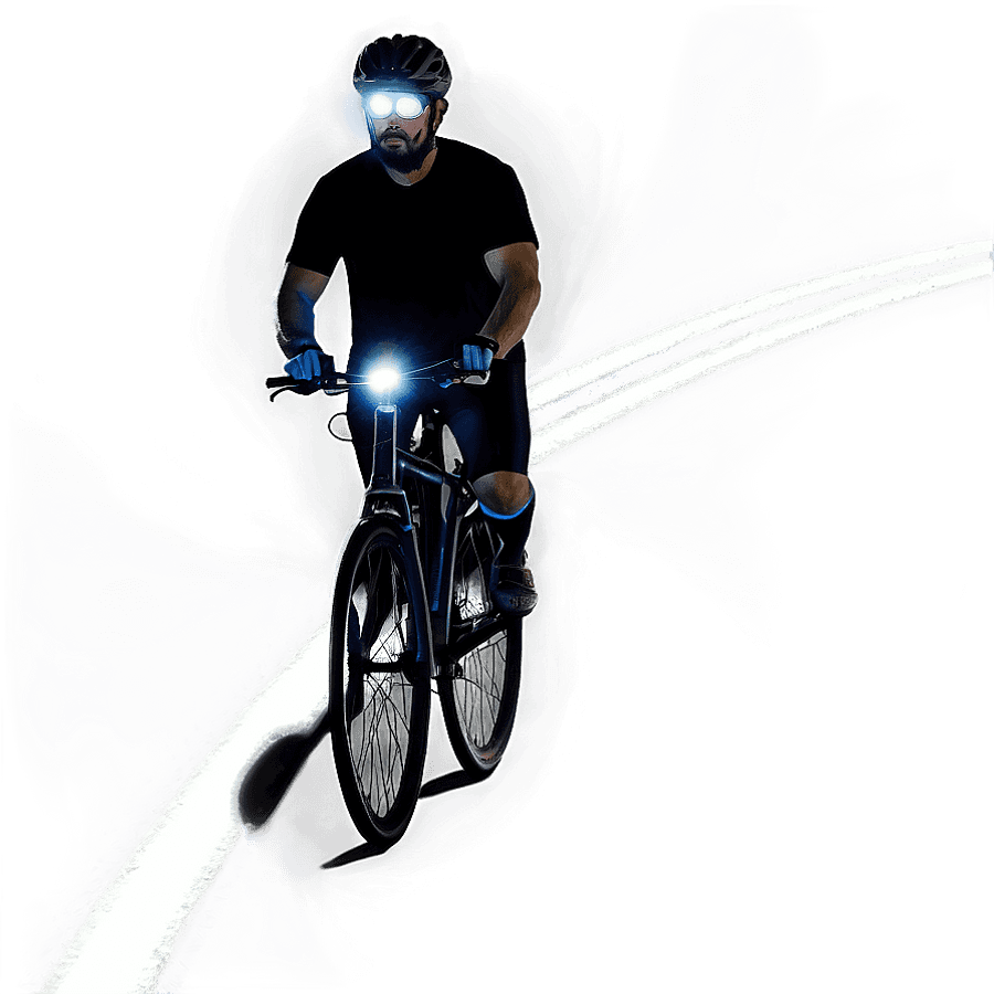 Cyclist with Headlamp Night PNG nyx62