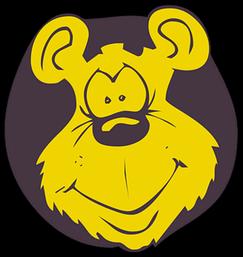 Yellow Cartoon Monkey Face