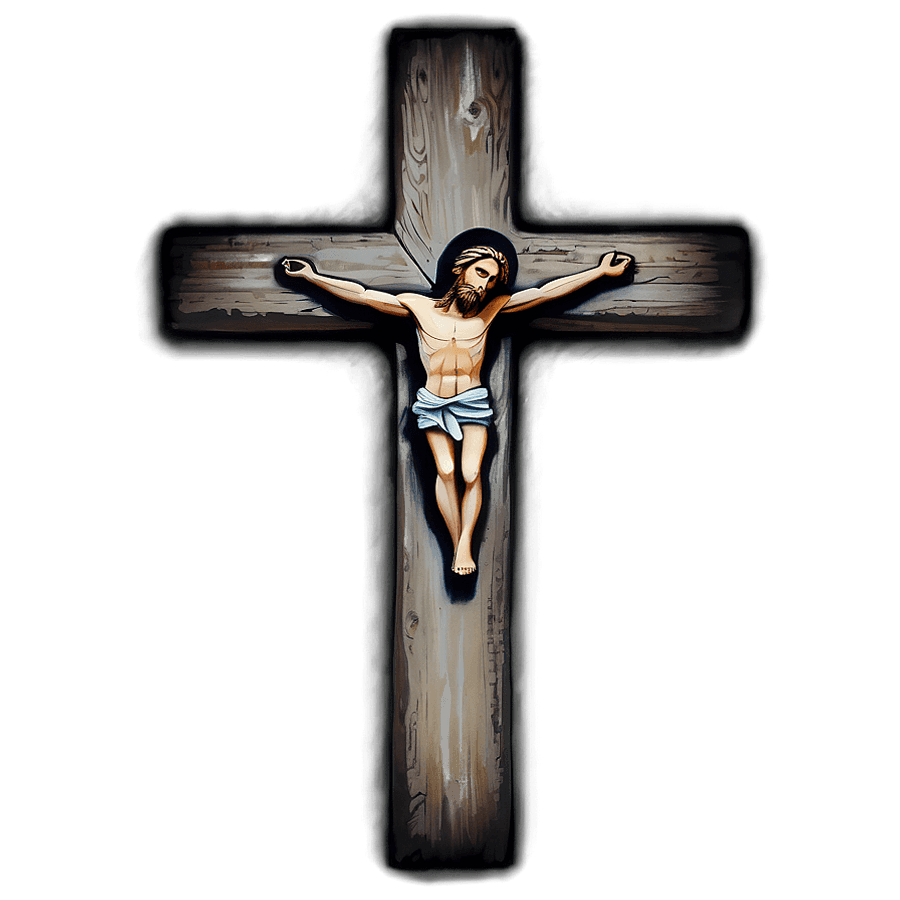 Rustic Christian Cross PNG 06122024
