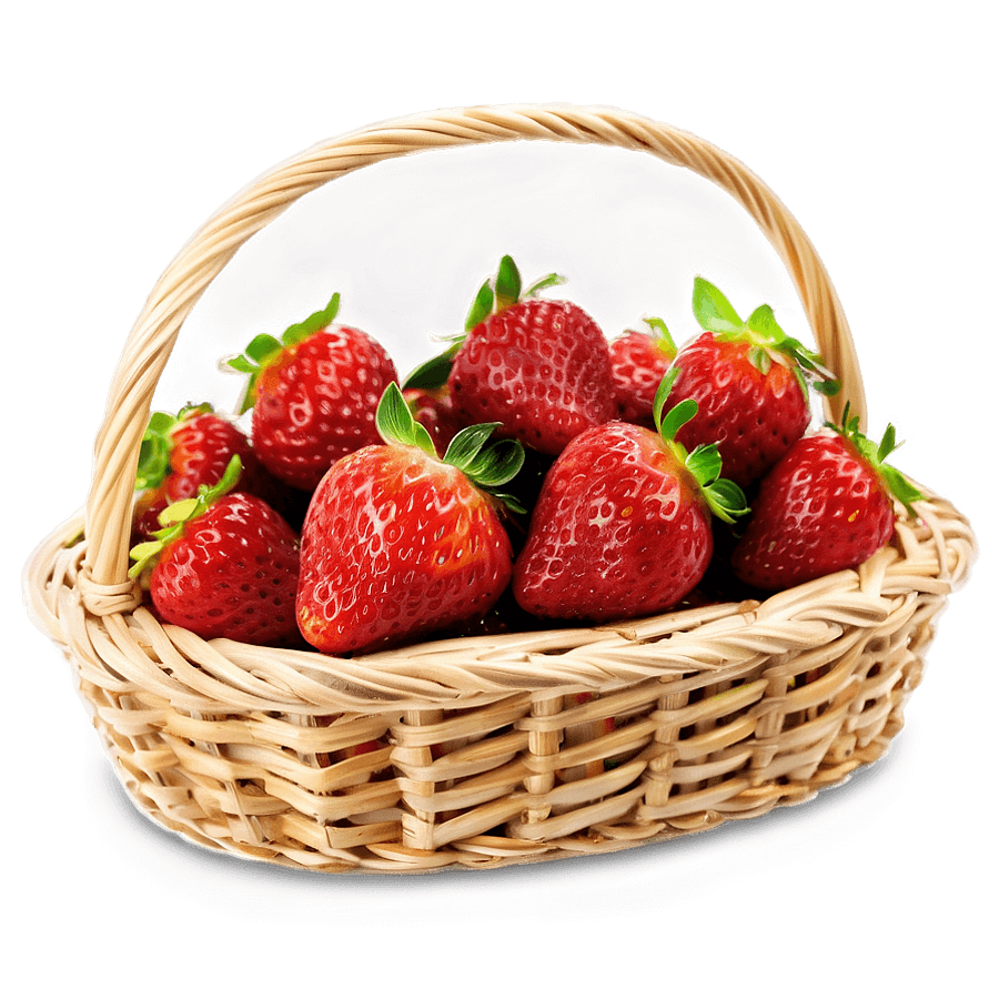 Strawberries in Picnic Basket PNG bnx86