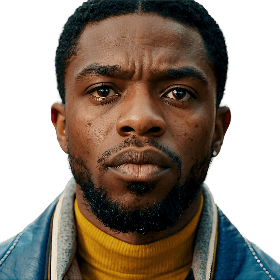Chadwick Boseman in Thought PNG 1