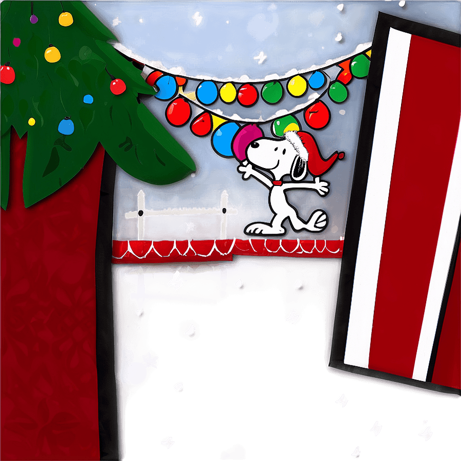 Joyful Snoopy Christmas Party PNG 05232024
