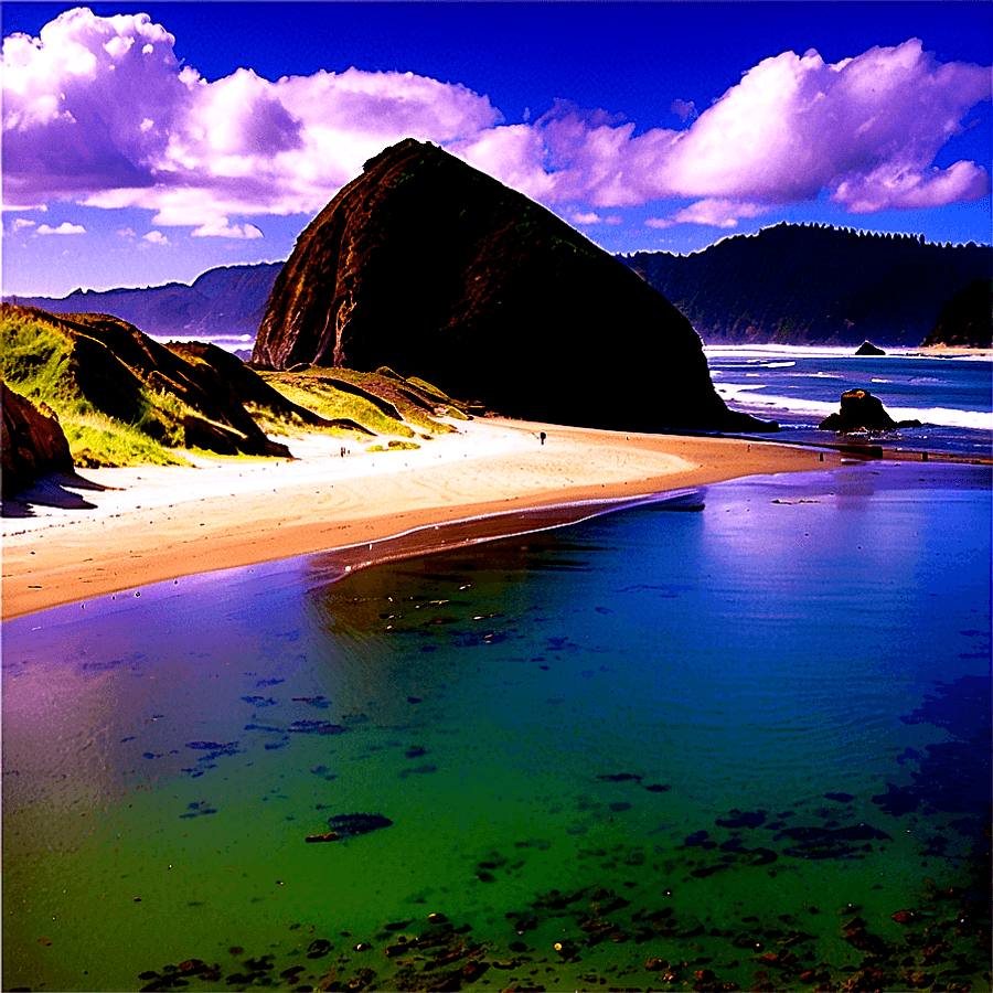Picturesque Haystack Rock PNG ovi