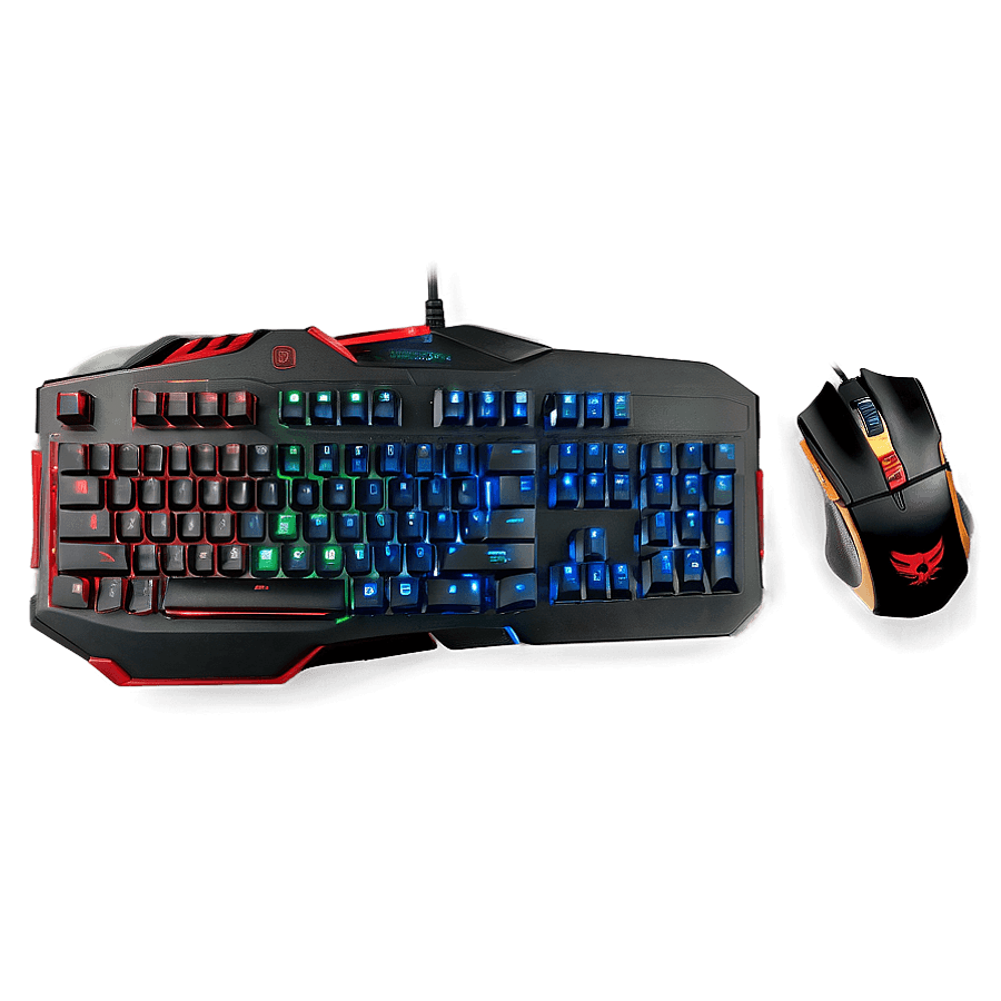 Wired Gaming Mouse and Keyboard PNG vlo