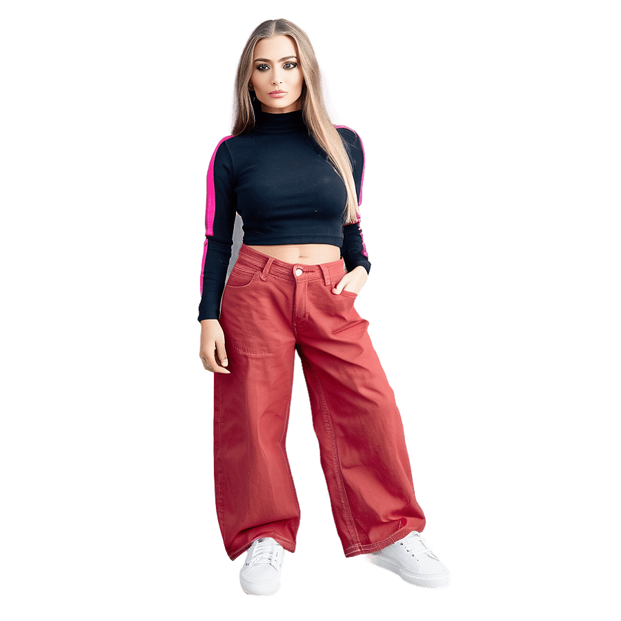 Wide Leg Baggy Jeans PNG ddw