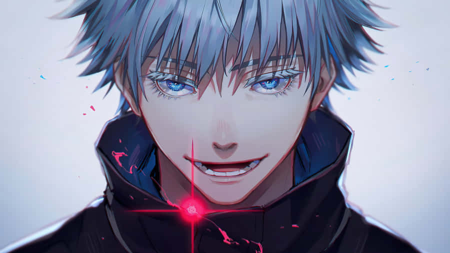 Personaggio Anime con Occhi Blu che Sorride