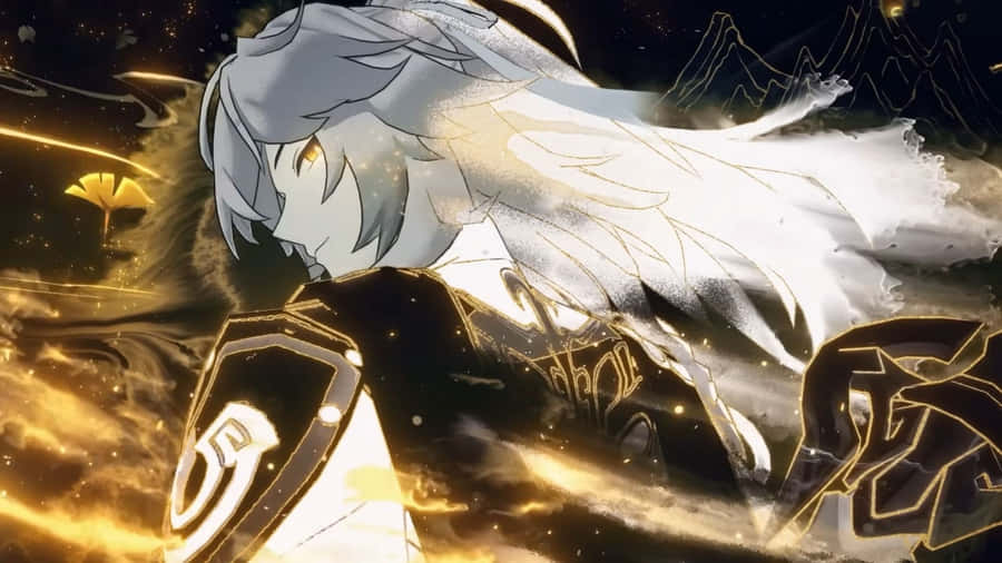 Mystisk Anime Karaktär Gyllene Kraft