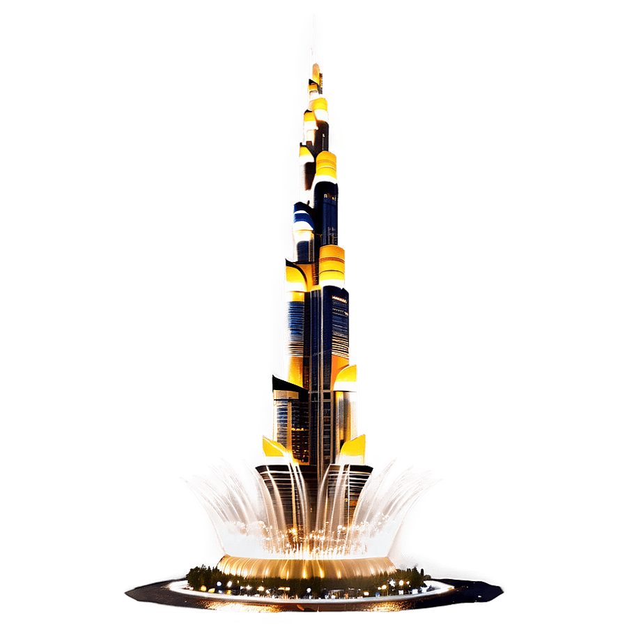 Burj Khalifa Fountain Show PNG 97