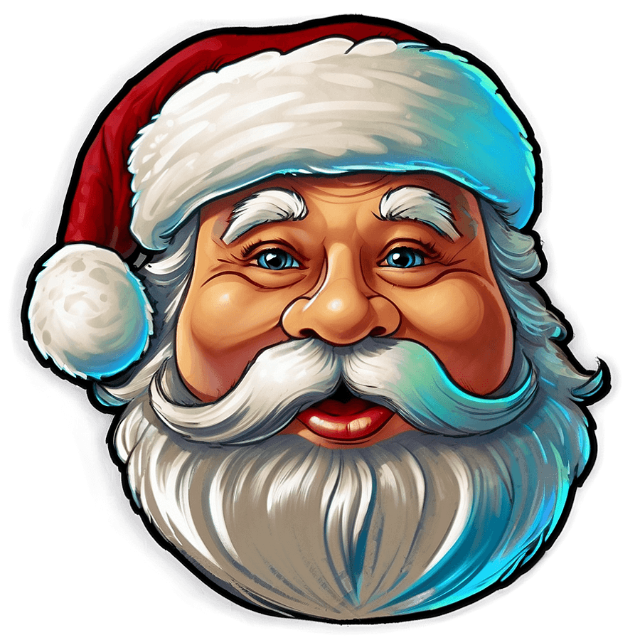 Santa Face with Sleigh PNG fmd