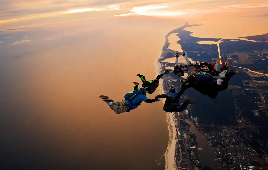 Thrilling Adventure in the Sky - Skydiving Formation