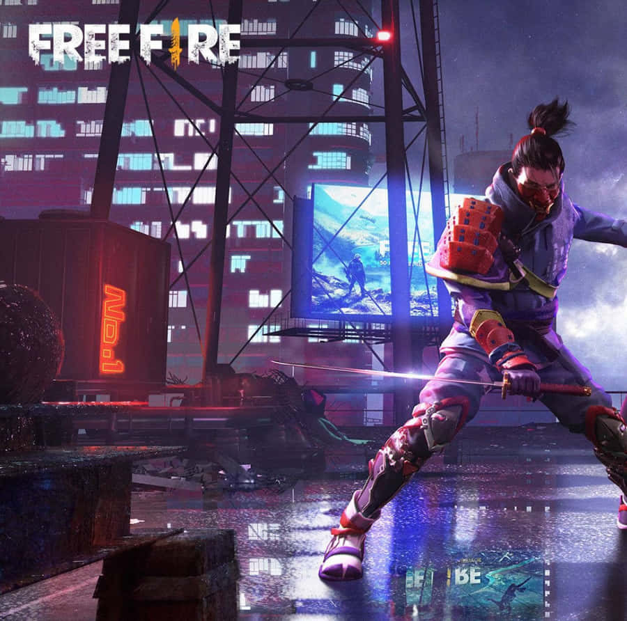 Gratis Ild Hayato Samurai Warrior Skrivebordsbaggrund
