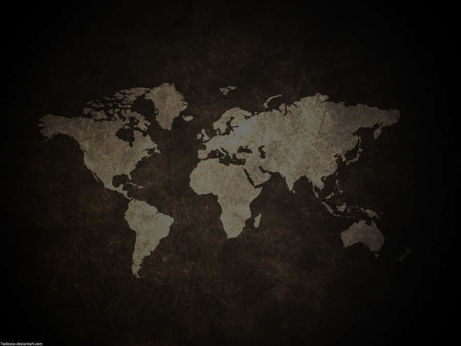 ummapa mundial em um fundo preto