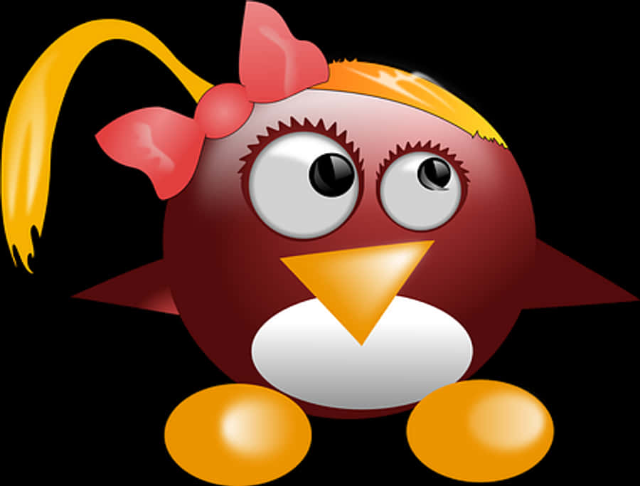 Cartoon Penguinwith Bow