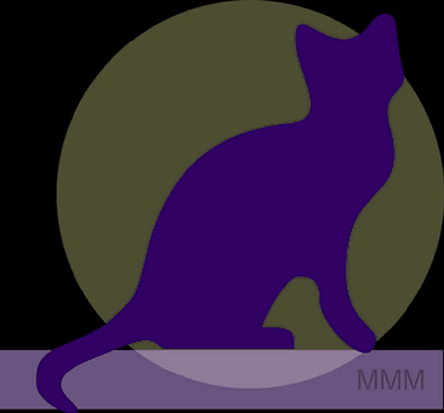 Purple Silhouette Cat Graphic