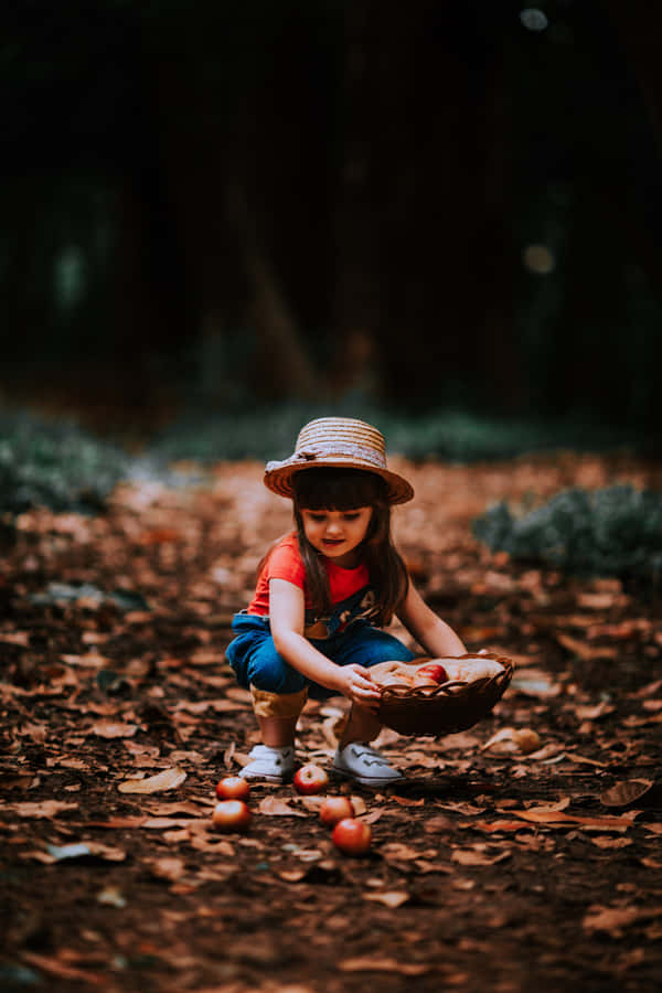 Plukningaf æbler 1920 x 2880 tapet