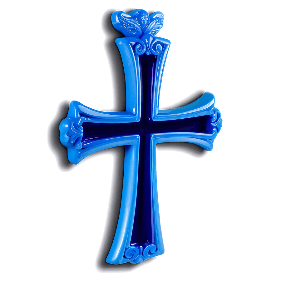 Solid Blue Cross Render PNG 06292024