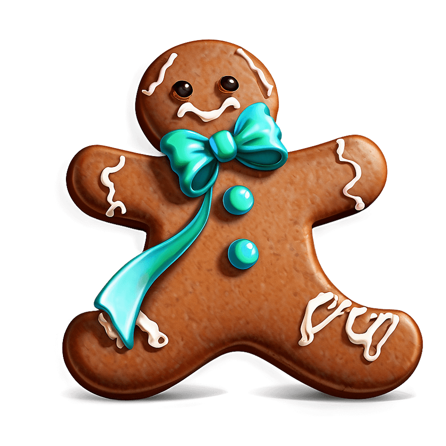 Gingerbread Man with Bow PNG rcc