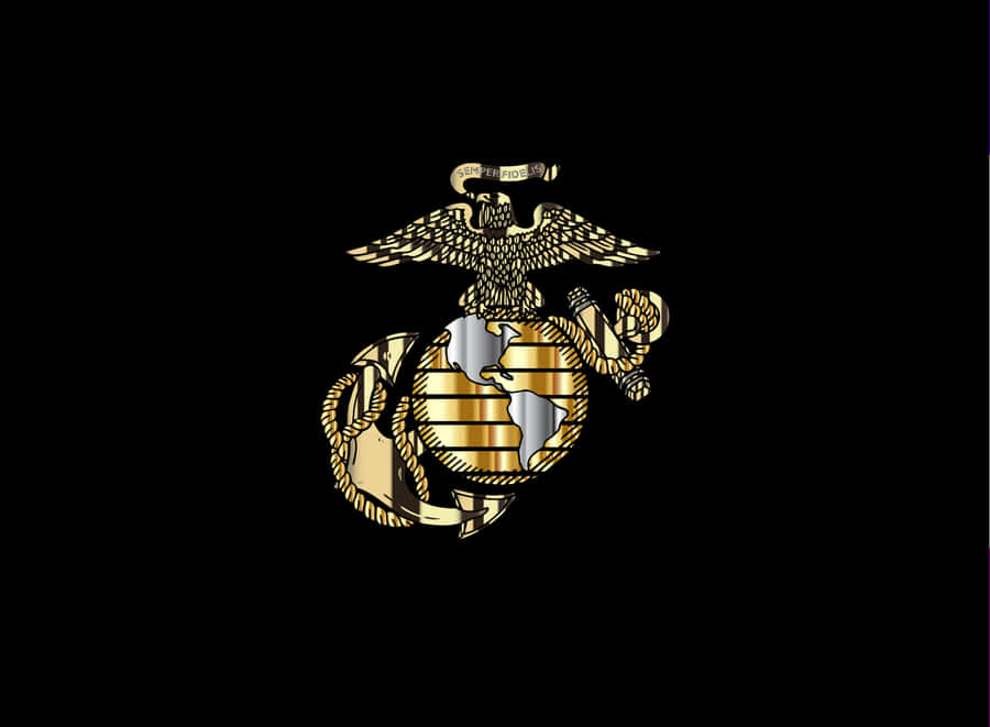 TraditioneltUSMC-logo med guldkant.