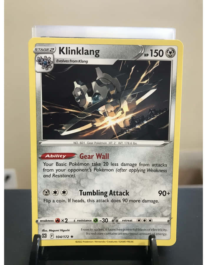 Klinklang Pokémon Card On A Stand
