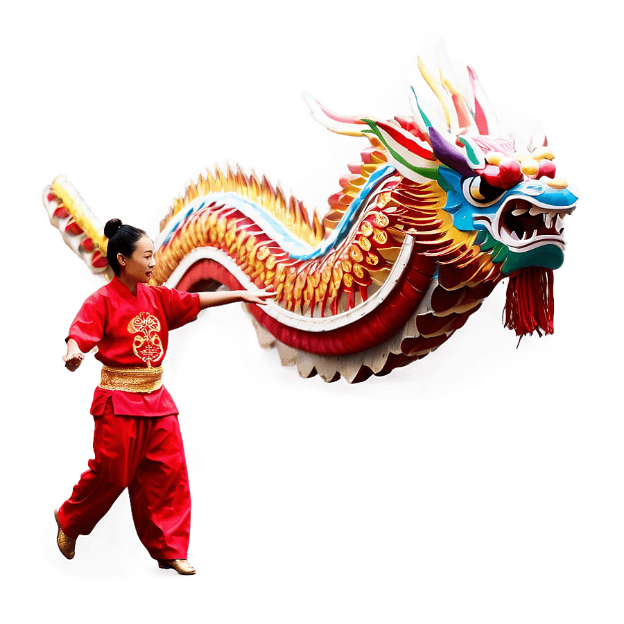 Chinese Dragon Dance Performance PNG 91