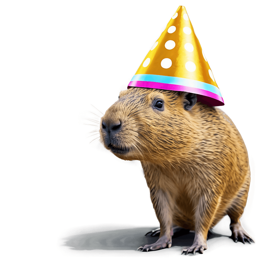 Capybara with Party Hat PNG   ttf
