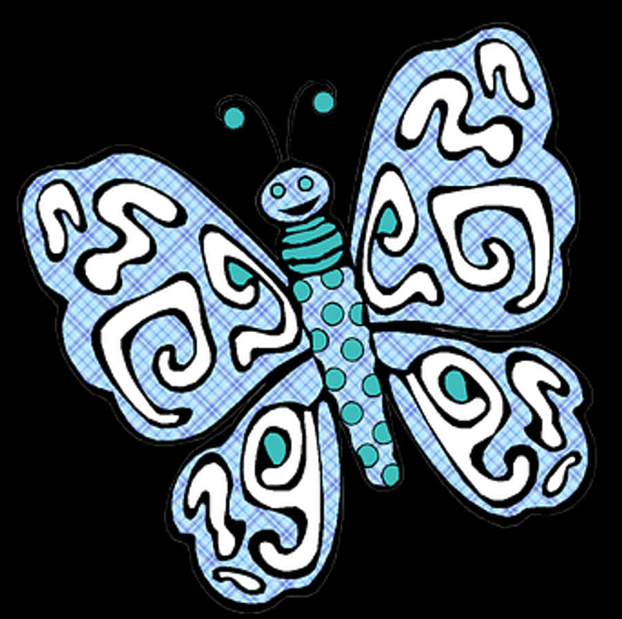 Stylized Blue Butterfly Illustration
