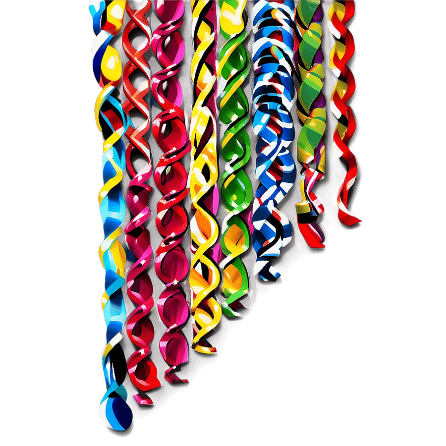 Coiled Party Streamers PNG 06282024