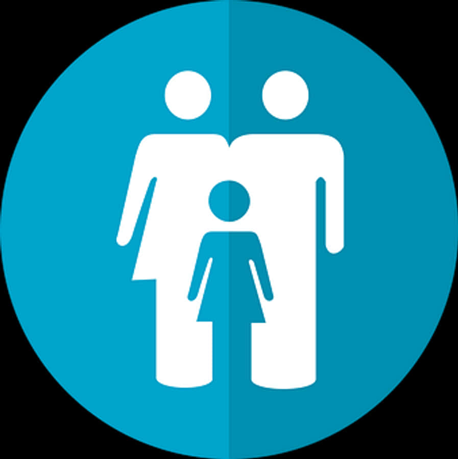 Family Icon Blue Background