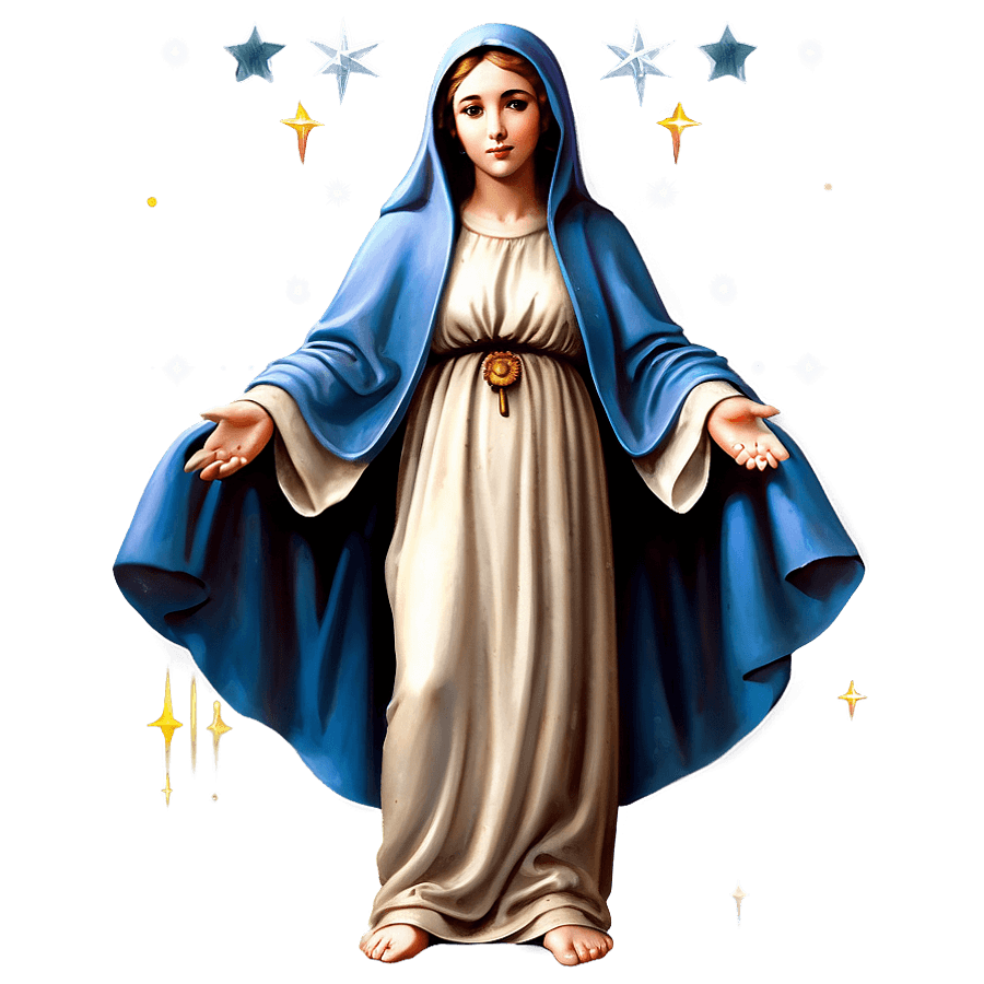 Virgin Mary with Stars PNG 05242024