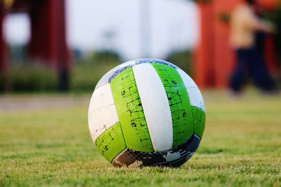 Preview wallpaper soccer ball, grass, green