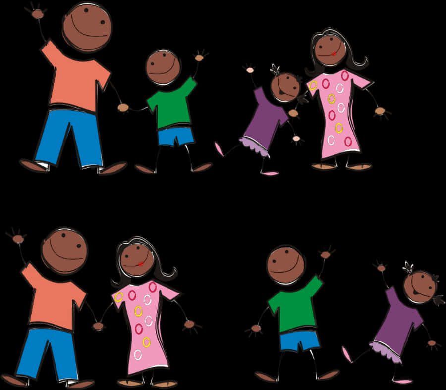 Clip Art Black Stick Figure - Stick Figure African American, HD Png Download
