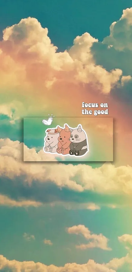 Three bears cloud art wallpaper