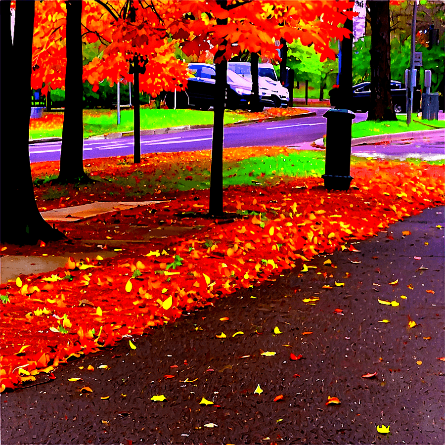 Fall Trees in City Park PNG qvp