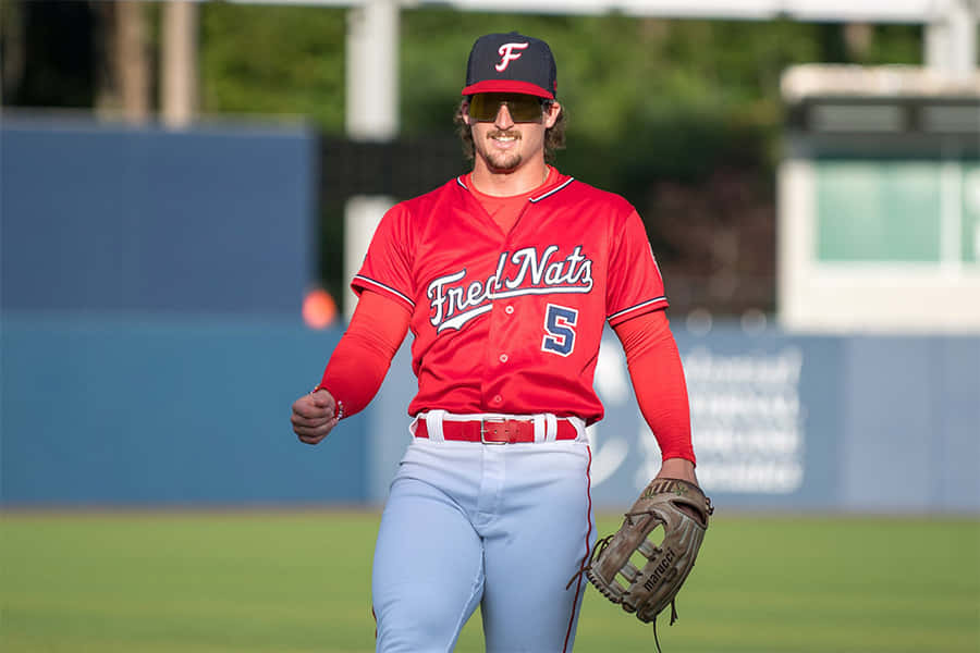 Baseballspieler auf Feld Nummer 5