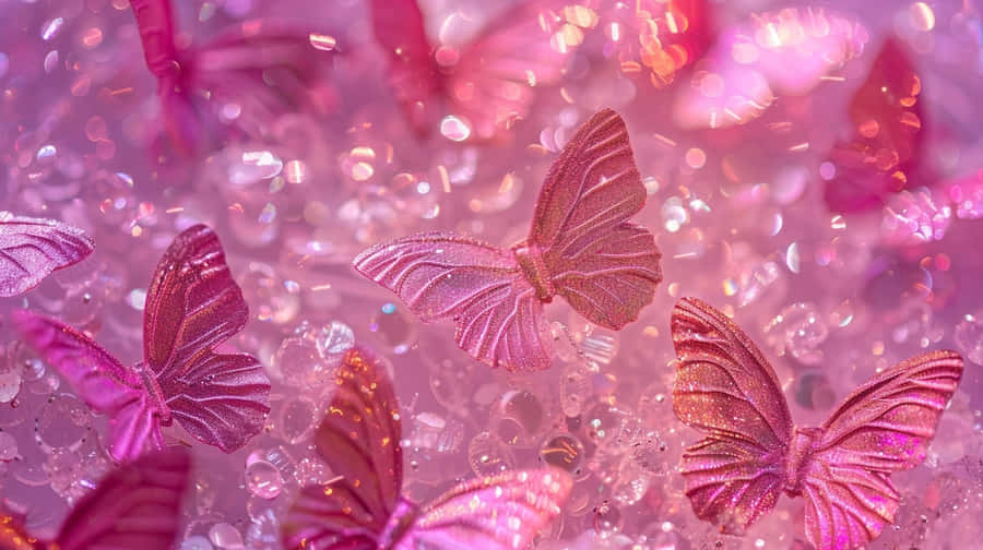 Farfalle Rosa Glitterate Scintillanti