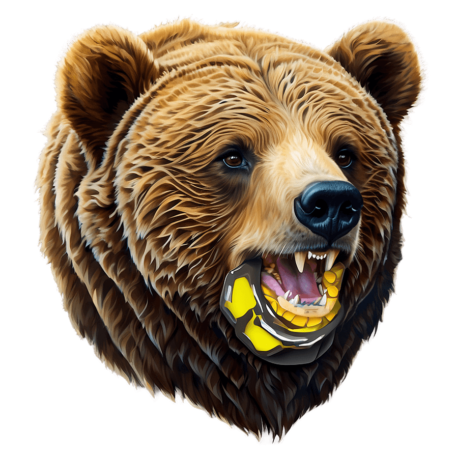 Grizzly Bear with Honeycomb PNG 06112024