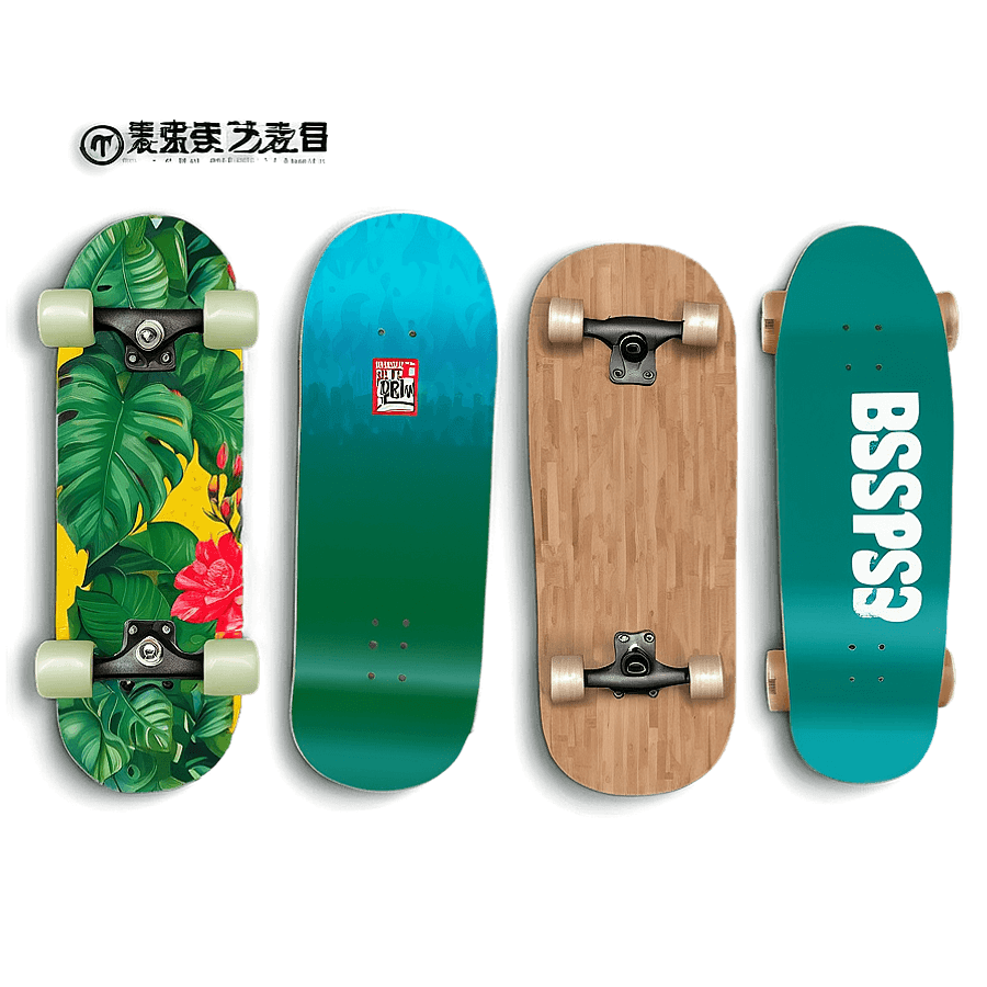 Eco-Friendly Skateboard Deck Style PNG 64