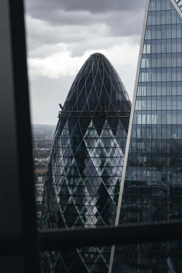 The Gherkin Amidst Buildings