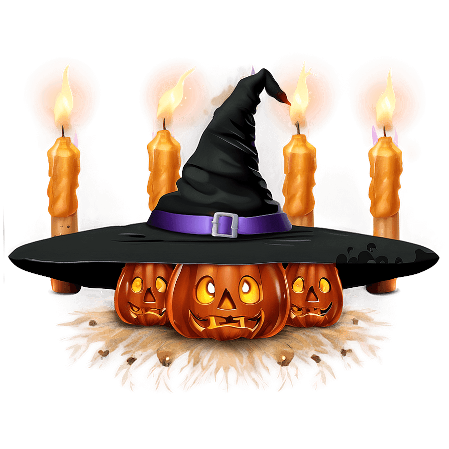 Witch Hat with Candles PNG wjk70