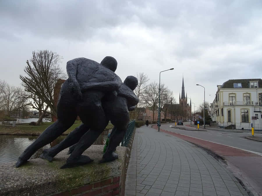 Woerden Skulptur Utsikt över Kanal