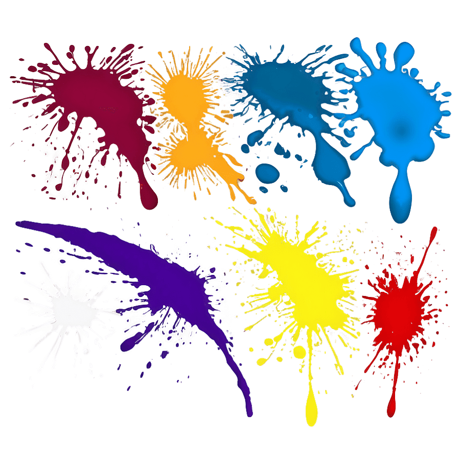 Splatter Paint Brush Strokes PNG ple