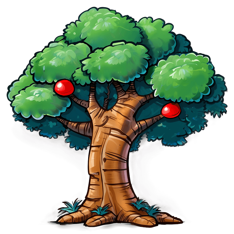Toon Tree Drawing PNG xfl