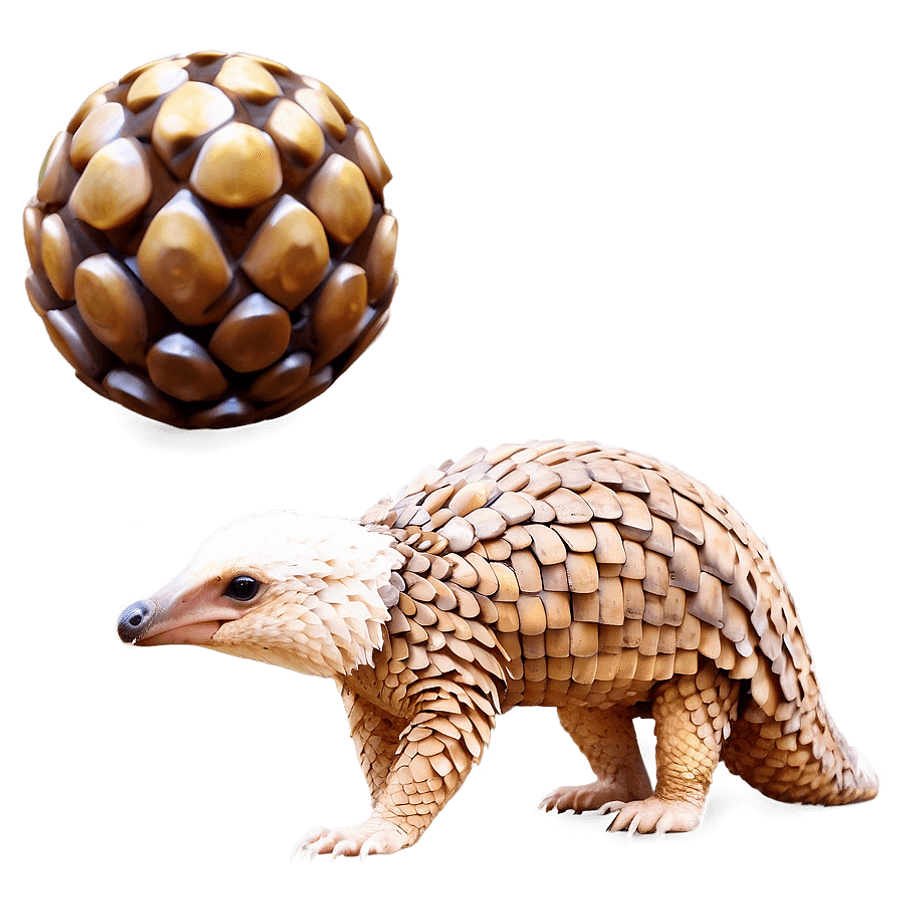 Pangolin with Ball Illustration PNG atg
