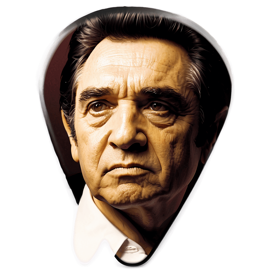 Johnny Cash Guitar Pick PNG 14
