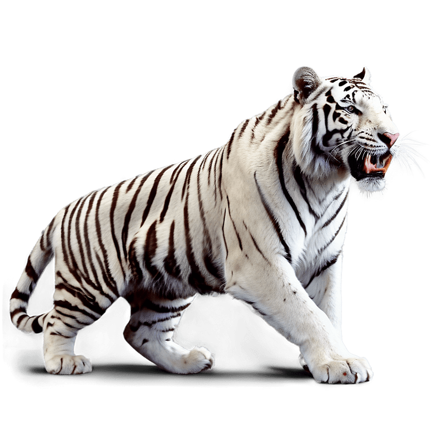 White Tiger in Action PNG 06252024