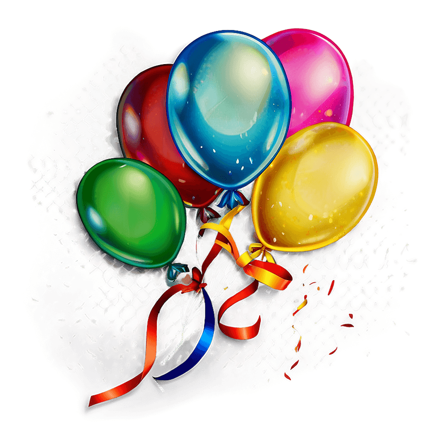 Vintage Birthday Balloons PNG 05242024