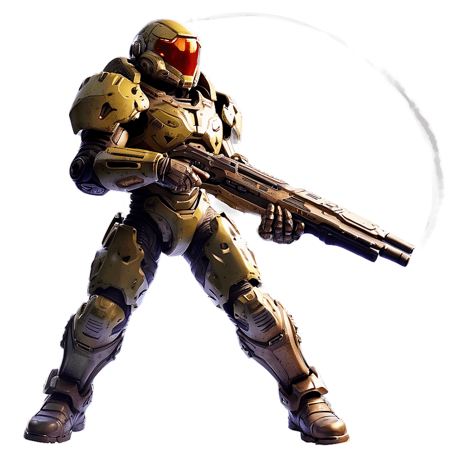 Doom Slayer Action Pose PNG llj