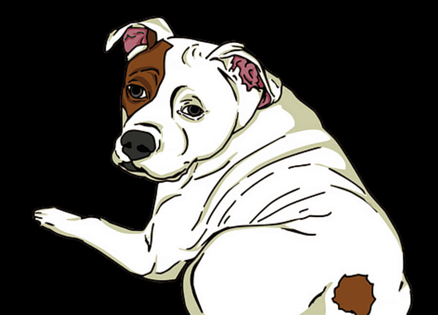 White Brown Dog Illustration