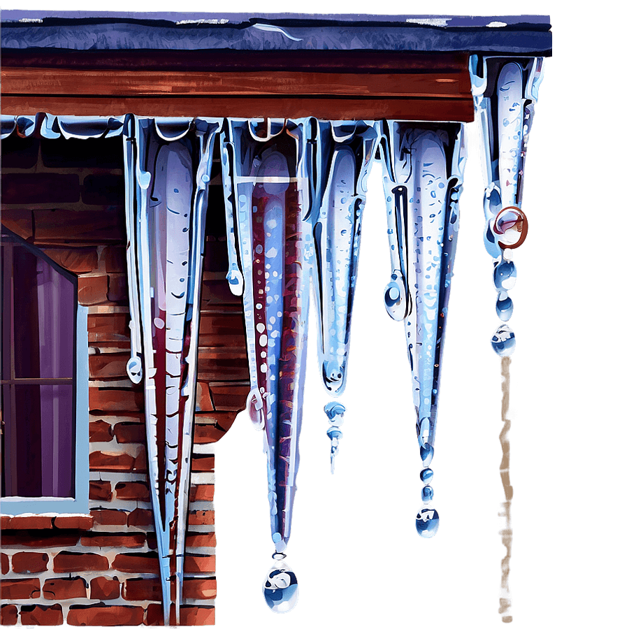 Icicles on Roof PNG cqd